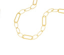 Twisted Rope Oval Chain,Gold Elongated Oval Paperclip Chain,Large Link Paperclip Chain For Jewelry Making,Chain For Necklace,Bracelet,CHG065