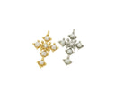 Pearl Gold Or Silver Cross Charm,Pave CZ Pearl Cross Pendant,Religious Pearl Jewelry,Cross For Charm Bracelet,CPG068,CPS068