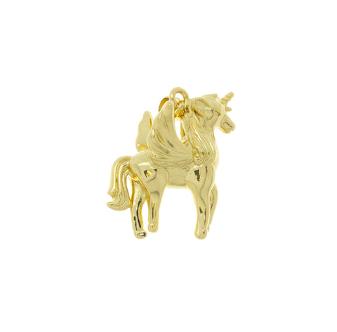 Gold Unicorn Pendant,Large Unicorn Gold Pendant, DIY Jewelry Making Supply,CPG464