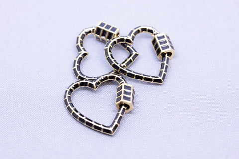 Black enamel Carabiner Lock, 1pcs or 10 pcs, WHOLESALE