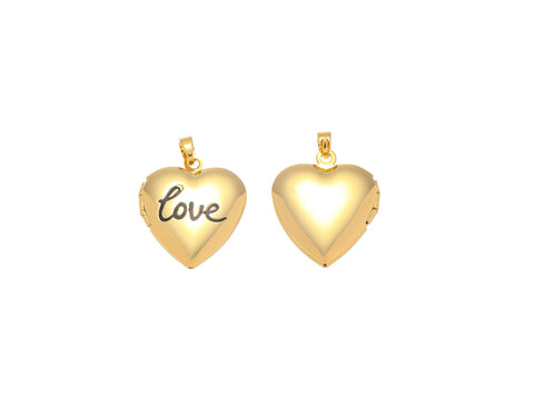 18k Gold Love Locket Heart Charm Valentine's Day Gift, A Meaningful Gift For Someone Special, Heart Charm For a Friend, Gift, CPG2159