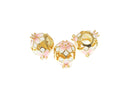 18k Gold and Pink Delicate Flower Spacer Bead With CZ, Spacer Bead For Bracelet Or Necklace, Pave Bead Spacer For Jewelry, SPG103