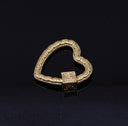 Gold or Silver Engraved Pattern Textured Open Heart Carabiner,Carabiner screw clasp,Decorative Heart Screw Carabiner Clasp,CLG165-CLS165