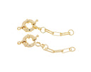 Gold Sailor Clasp Chain Extender,Gold Sailors Clasp With Paper Clip Extension Chain,Spring Ring Sailor Clasp,Spring Ring Round Clasp,CLG252