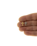 Pearl Gold Or Silver Cross Charm,Pave CZ Pearl Cross Pendant,Religious Pearl Jewelry,Cross For Charm Bracelet,CPG068,CPS068