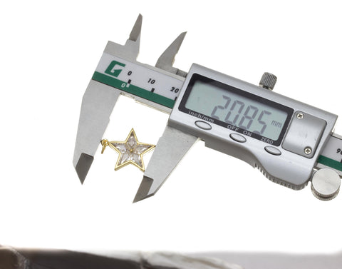 14k Gold Star Charm With CZ For Jewelry Making,Gold CZ Star Charm ,CPG810