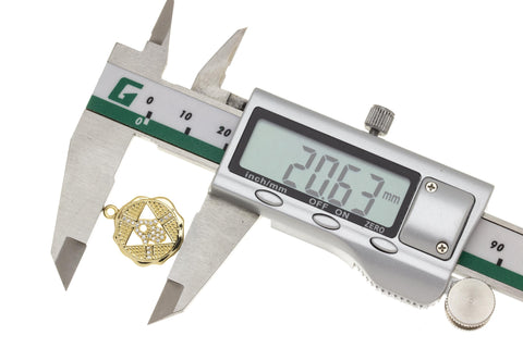 Gold Or Silver CZ Hamsa Charm,Talisman Amulet Hamsa Charm,Hamsa Coin Pendant,Amulet Hamsa Gold Charm,CPG747