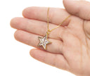 14k Gold Star Charm With CZ For Jewelry Making,Gold CZ Star Charm ,CPG810