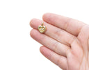 Gold Puff Heart Charm,Puff Heart Charm With CZ,Heart Charm For Jewelry Making,Fluted Heart Charm,Ribbed Puff Heart Pendant,CPG2460