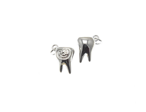18k Smiling Gold Tooth Charm, Tooth Pendant, Teeth Charms, Tooth Pendant, Unique minimalist jewelry, Charms for dentists CPG2296,CPS2296
