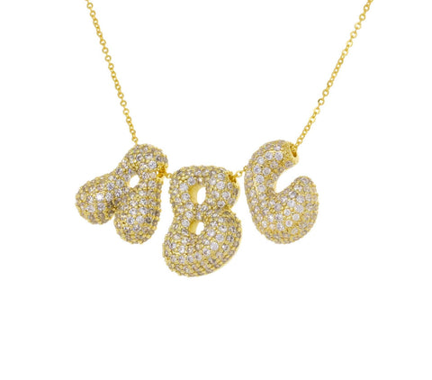 Balloon Slider Gold Charm,Balloon Puff letter Charm,Birthday Balloon Charm,Bubble Balloon Charm,Personalized Gift For A Friend,CPG1103