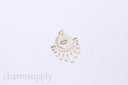 Gold or Silver Evil Eye Elongated Pendant, Sun Ray and Moon, Eye Guardian, 27x22mm,CPG102