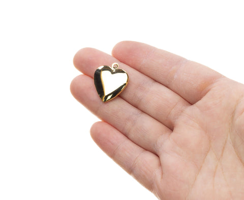 Gold Locket Heart Charm Valentine's Day Gift, A Meaningful Gift For Someone Special, Heart Charm For a Friend, Heart Charm Gift, CPG816