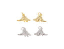 18k Gold or Silver Dinosaur, Stegosaurus, Charms for kids, Dino Charm, CPG1509, CPS1509