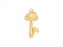 Gold or Silver Mushroom Charm, mushroom pendant, duo growling mushrooms, charm for jewelry making, 17x9mm, CPG457