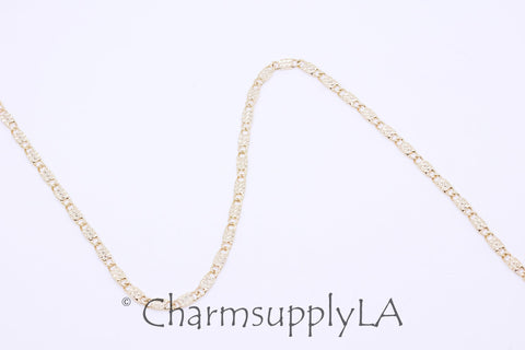 Gold Flatten link Chain, 2.8x6.6mm, Good for Bracelet, Layering Necklace or Anklet, 1 ft or 10 ft or 30 feet, WHOLESALE, CHG036