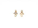 Tiny Bow CZ Charm, Dainty Gold Bow Ribbon Charm, Charm for Earring or Necklace making, CPG2045