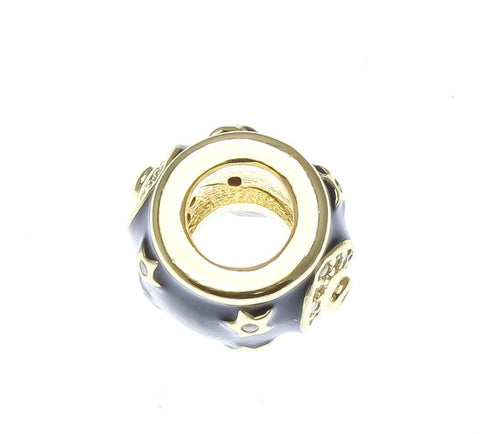 18K Gold Red or Black Evil Eye Spacer Bead With CZ, Spiritual Protection, Spacer Bead For Bracelet Or Necklace, Evil eye, SPG114