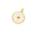 Daisy Flower Charm For Necklace,Enamel Daisy Flower Charm,Daisy Flower Charm For Jewelry Making,Spring Daisy Flower Charm,CPG2537