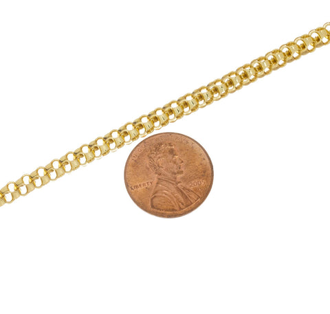 Gold Round Snake Chain,Round Lacy 4mm Chain,Gold Lacy Round Chain For Jewelry Making,Chain For Necklace And Bracelet,CHG0056