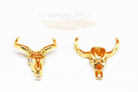 Longhorn Cattle Skull Charm Pendant,CPG414