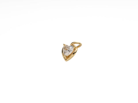 Gold Small Dainty CZ Heart Charm, cz heart trinket, Minimalist Heart, CZ Heart jewelry, little cz heart charm, 6mm, CPG1025