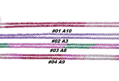 3x2mm  Faceted Rondelle AAA Zircon Beads,Ombre Zircon Faceted Beads,4 Different Combinations Of Colorful Rondelle Beads.A3-A8-A9-A10