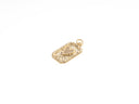 14K Gold plated cz Heart Tag, 15x11mm, cz heart, CPG200