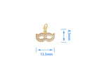 Gold Masquerade Musk Charm,Masquerade Pave Mask Gold Pendant,Gold Mask Charm With CZ,Halloween Mask Charm For Necklace,CPG1489