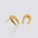 Gold Stainless Horseshoe Stud Earrings, ERG555