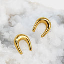 Gold Stainless Horseshoe Stud Earrings, ERG555