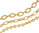 Oval And Round Ribbed And Smooth Gold Chains,wholesale Gold Chains For Jewelry Making,Rolo Link Gold Chain,CHG052,CHG053,CHG054