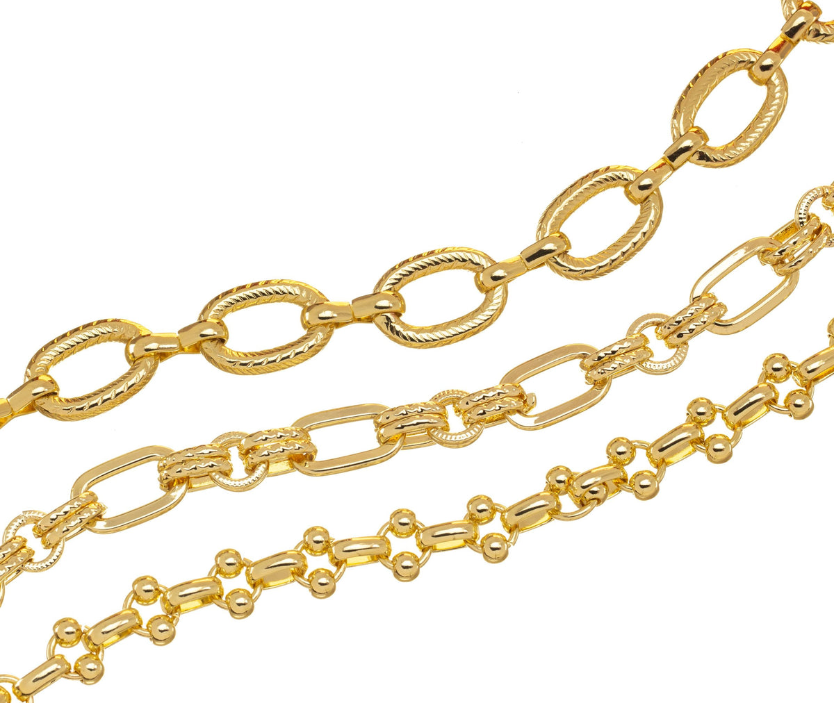 Oval And Round Ribbed And Smooth Gold Chains,wholesale Gold Chains For Jewelry Making,Rolo Link Gold Chain,CHG052,CHG053,CHG054