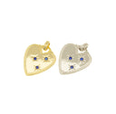 Gold or Silver Heart of Token with Stars,CPG027,CPS027