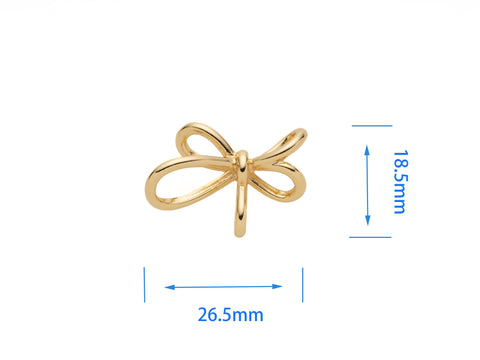 Gold Knot Charm, Gold Bow Charm, Minimalist Gold Jewelry, Gold Bow Pendant for Earring or Necklace making, CPG2063