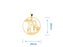 Giraffe Pendant Under African baobab Tree ,Large Giraffe Gold Charm,African Safari Giraffe Charm,CPG592