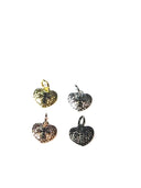 Texturized heart set with black cz cross charm,CP224