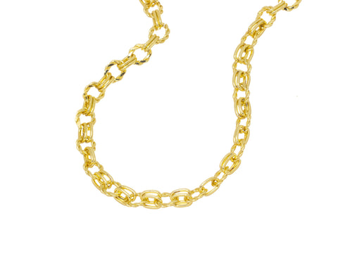 Gold Oval Link Chain,Oval Rope Link Chain For Jewelry Making,Oval Chain For Necklace And Bracelet,Alternating Oval Chain,CHG097