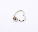 Gold Dark Tangerine Heart Carabiner Lock, 20mm, Screw on clasp, Open Heart Lock, 1pcs or 10 pcs, WHOLESALE