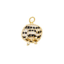 Black And White Checkerboard Plaid Hat Charm For Jewelry Making,Hat Charm With Bow Tie Ribbon,Princess Checkerboard Hat Charm,CPG1234