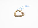 Open Heart Connector Charm, CZ paved heart connector, Gold Heart Connector pendant, CNG625
