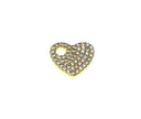 18k Gold cz full pave Heart Pendant or Circle Pendant, Sparkly Polished Heart Pendant, Geometric, Heart Shape Pendant, CPG2312-13