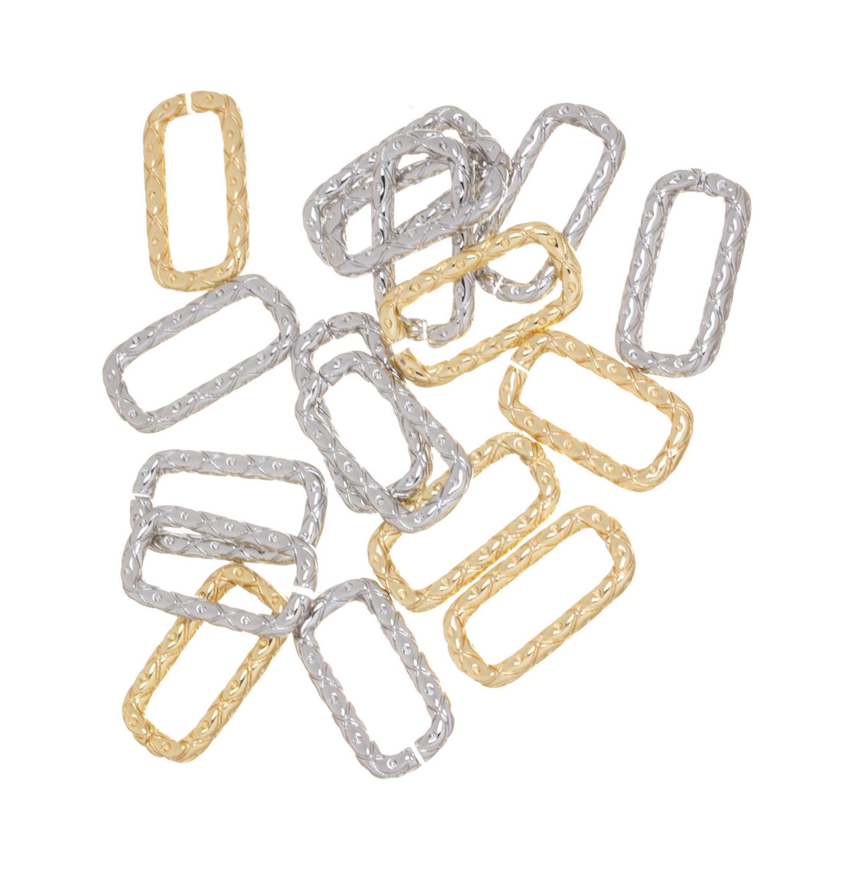 Gold Or Silver Braided Open Connector Link For Jewelry Making,Braided Hammered Textured Open Jump Ring,Decorative Large Jump ring,CLG-CLS157