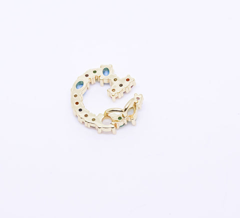 Rainbow color cz letter G-L Pendant, Rainbow Initial Pendant, 1 pc, 5 pcs, or 1 set, WHOLESALE