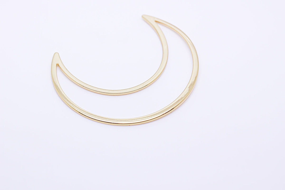 Gold,Silver Open Moon Crescent Pendant/ Charm, 1 pc, 10 pcs, 50 pcs, WHOLESALE
