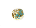 18k Gold Delicate Flower Spacer, Blue, Purple, or Red Bead Spacer Bead, Thick Band Spacer For Jewelry, SPG107