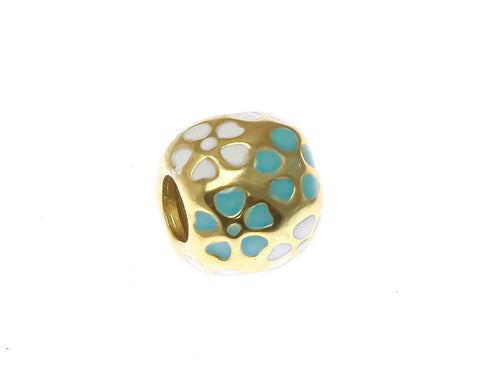 18k Gold Delicate Flower Spacer, Blue, Purple, or Red Bead Spacer Bead, Thick Band Spacer For Jewelry, SPG107