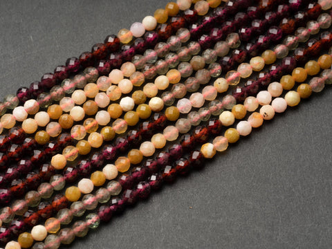 Tiny 3mm Natural Gemstone Multi Cryseal 15" Strand Crystal Beads, spacers for DIY Jewelry, FR148