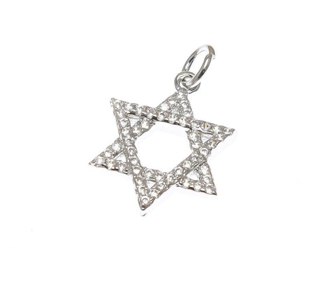Star Of David Silver CZ Charm,Dainty Religious Star Of David Charm,Jewish Star Of David Charm,Star Of David Charm For Necklace, CPS1683