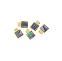 Abalone Gold Square Charm,Square Charm With Abalone,Dainty Geometric Charm,CPG301